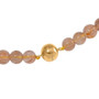 rutilated quartz round beaded strand necklace with 14k yellow gold over sterling silver clasp view