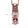 blush tourmaline padparadscha multi diamond 18k rose gold over sterling silver pendant necklace shown for size comparison