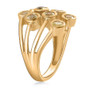 side view of chrysoberyl openwork bubble ring in 18k yellow gold over sterling silver