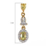 chrysoberyl and white zircon dangle earrings in 18k yellow gold over sterling silver shown for size comparison