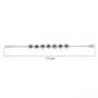 black star sapphire and white zircon halo link bracelet in rhodium over sterling silver 6 5-7 25" shown for size comparison