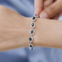 black-star-sapphire-zircon-halo-sterling-silver-bracelet-model-ggs5672