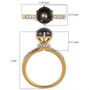 black star sapphire and white zircon solitaire ring in 18k yellow gold over sterling silver shown for size comparison
