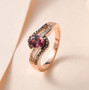 blush zircon champagne and white diamond bypass ring in 18k rose gold over sterling silver shown in a lifestyle photo