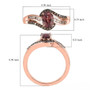 blush zircon champagne and white diamond bypass ring in 18k rose gold over sterling silver shown for size comparison
