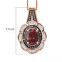 pink apatite champagne and white diamond halo necklace in 18k rose gold over sterling silver shown for size comparison
