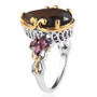 side view of chocolate sapphire marquise and rhodolite two-tone 18k yellow gold and rhodium over sterling silver