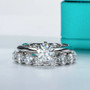 4mm round moissanite eternity band ring in sterling silver