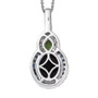 back view of australian boulder opal triplet and multi gem halo pendant necklace in rhodium over sterling silver