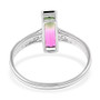 Gallery back view of bi-color watermelon tourmaline diamond ring in 14k white gold