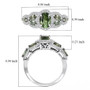 green apatite and white zircon ring in rhodium over sterling silver