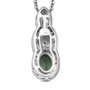 undergallery design of green apatite pendant in rhodium plated sterling silver