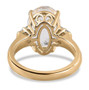 back view of hyalite opal and diamond ring in 10k yellow gold