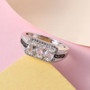 hyalite opal brown and white zircon gents trilogy ring in rhodium over sterling silver shown in a lifestyle photo