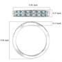 measurement chart showing dimensions of paraiba tourmaline and diamond platinum band ring