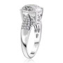 strontium titanate and moissanite ring side profile rhodium over sterling silver
