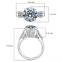 strontium titanate and moissanite ring measurement scale diagram rhodium over sterling silver