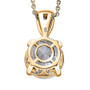 strontium titanate and moissanite pendant necklace in 18k yellow gold over sterling silver