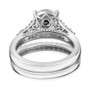 120 facet strontium titanate and moissanite bridal set under gallery detail rhodium over sterling silver
