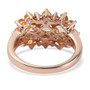 back view of imperial topaz and fire opal cluster ring in 18k rose gold over sterling silver