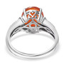 ornate undergallery of mexican fire opal and diamond ring in platinum with heart detail beneath setting