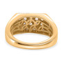 back view of imperial topaz and white zircon gents ring in 18k yellow gold over sterling silver