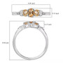 full view of imperial topaz and diamond accent trilogy ring in rhodium over sterling silver