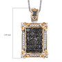 indian alexandrite and white zircon fleur-de-lis cluster pendant necklace in 18k yellow gold and rhodium over sterling silver shown for size comparison