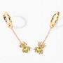open view of peridot spider dangle earrings in 18k yellow gold over sterling silver
