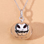 3d pumpkin garnet pendant in rhodium over sterling silver