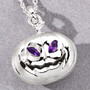 3d pumpkin faceted amethyst pendant in rhodium over sterling silver