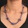 dream amethyst and amethyst tumble and chip necklace in rhodium over sterling silver 18-20" worn around the neck