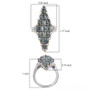 cats eye alexandrite and zircon cluster ring in two-tone 18k yellow gold and rhodium over sterling silver shown for size comparison