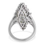 back view of cats eye alexandrite and zircon cluster ring in two-tone 18k yellow gold and rhodium over sterling silver
