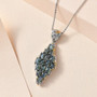 cats eye alexandrite cluster pendant necklace in two-tone 18k yellow gold and rhodium over sterling silver