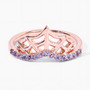 chevron spider round web ring with tanzanite in 18k rose gold over sterling silver