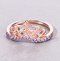 chevron spider web ring with tanzanite in 18k rose gold over sterling silver