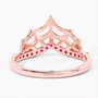 back view of chevron spider web ring with ruby in 18k rose gold over sterling silver