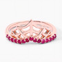 chevron spider round web ring with ruby in 18k rose gold over sterling silver