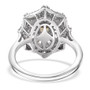 back view of color change garnet and white zircon deco inspired halo ring in rhodium over sterling silver