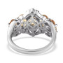 back view of honey scapolite five stone ring in two-tone 18k yellow gold and rhodium over sterling silver