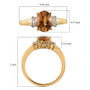 honey scapolite and diamond ring in 18k yellow gold over sterling silver shown for size comparison