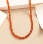 orange kyanite rondelle beaded necklace in 18k yellow gold over sterling silver 18-20" adj