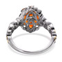 back view of orange kyanite cluster ring with openwork design and two-tone finish