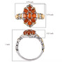 size chart reference showing dimensions of orange kyanite cluster ring in two-tone setting