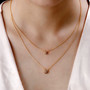 orange diamond double strand station necklace in 18k yellow gold over sterling silver worn around the neck
