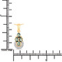 alexandrite and diamond cluster drop pendant necklace in solid 18k yellow gold shown for size comparison