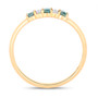 side view of alexandrite and diamond trilogy ring in solid 18k yellow gold