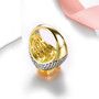 full view of citrine and white zircon statement ring in 18k yellow gold over sterling silver