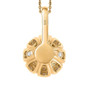 back view of bronze diaspore yellow sapphire and moissanite double halo pendant necklace in 18k yellow gold over sterling silver